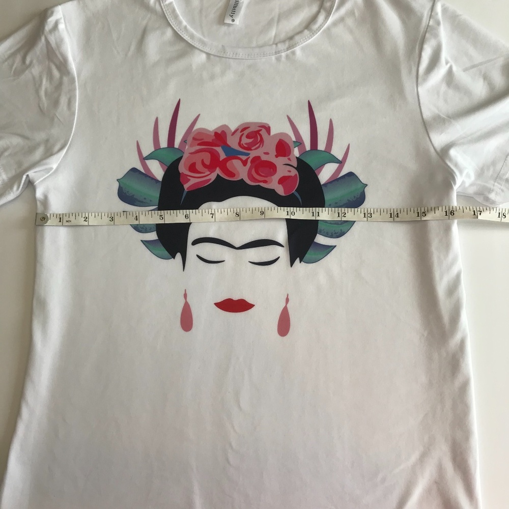 Frida Kahlo White Graphic T-shirt - Picture 6 of 7